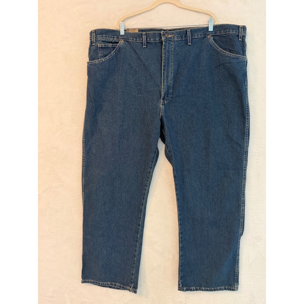 Dickies Mens 50x30 Relaxed Fit Straight Leg 5-Pocket Work Jeans Indigo Blue NEW